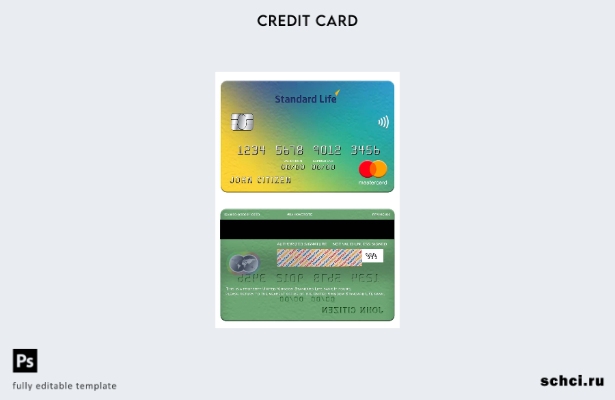 цифровая загрузка шаблона карты Mastercard банка Standard Life в Великобритании
